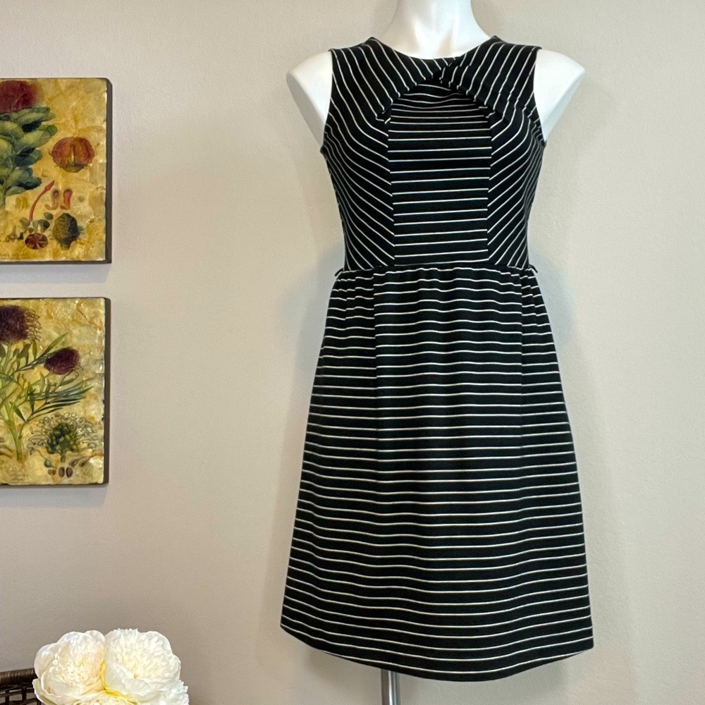 Merona Dress Black with Cream Stripes Size XS